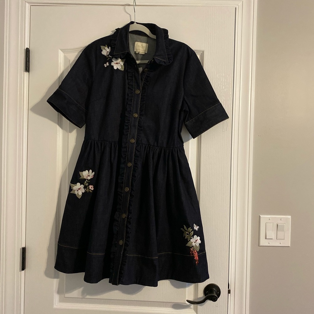 Kate Spade embroidered denim shirt dress size 8NWT - Picture 8 of 8